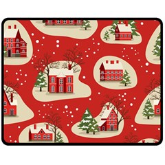 Christmas-new-year-seamless-pattern Two Sides Fleece Blanket (medium) by Grandong