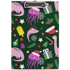 Colorful-funny-christmas-pattern   --- A4 Acrylic Clipboard by Grandong