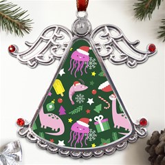 Colorful-funny-christmas-pattern   --- Metal Angel With Crystal Ornament by Grandong