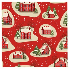 Christmas-new-year-seamless-pattern Wooden Puzzle Square by Grandong