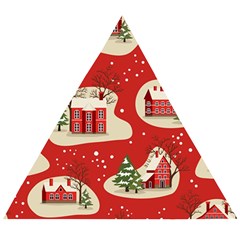 Christmas-new-year-seamless-pattern Wooden Puzzle Triangle by Grandong