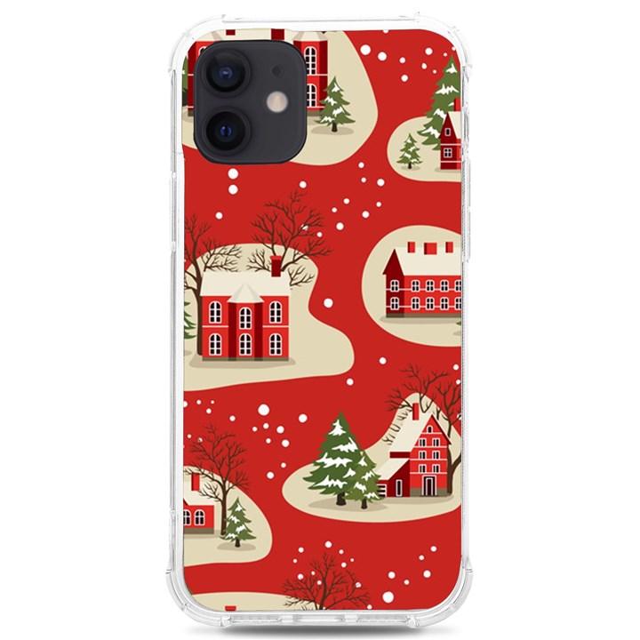 Christmas-new-year-seamless-pattern iPhone 12/12 Pro TPU UV Print Case