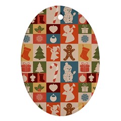 Cute Christmas Seamless Pattern Vector  - Ornament (oval) by Grandong