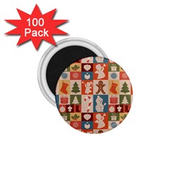 Cute Christmas Seamless Pattern Vector  - 1 75  Magnets (100 Pack)  by Grandong