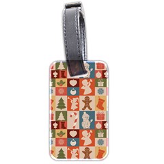 Cute Christmas Seamless Pattern Vector  - Luggage Tag (two Sides) by Grandong