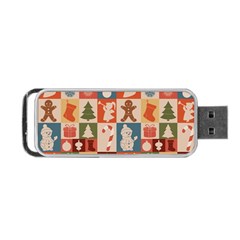 Cute Christmas Seamless Pattern Vector  - Portable Usb Flash (two Sides) by Grandong