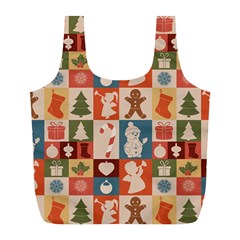 Cute Christmas Seamless Pattern Vector  - Full Print Recycle Bag (l) by Grandong