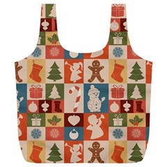 Cute Christmas Seamless Pattern Vector  - Full Print Recycle Bag (xl) by Grandong