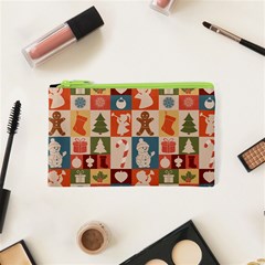 Cute Christmas Seamless Pattern Vector  - Cosmetic Bag (xs) by Grandong