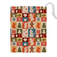 Cute Christmas Seamless Pattern Vector  - Drawstring Pouch (4xl) by Grandong