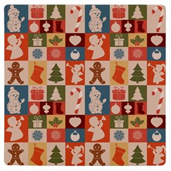 Cute Christmas Seamless Pattern Vector  - Uv Print Square Tile Coaster 