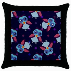 Owl-pattern-background Throw Pillow Case (black) by Grandong