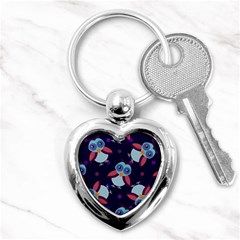 Owl-pattern-background Key Chain (heart) by Grandong