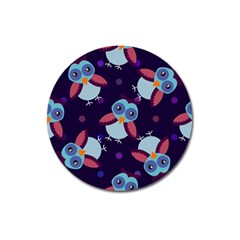 Owl-pattern-background Magnet 3  (round) by Grandong