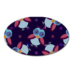 Owl-pattern-background Oval Magnet by Grandong