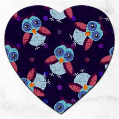 Owl-pattern-background Jigsaw Puzzle (heart) by Grandong