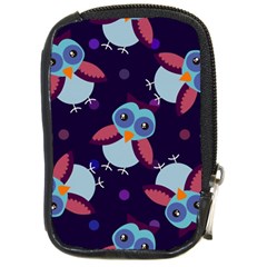 Owl-pattern-background Compact Camera Leather Case by Grandong