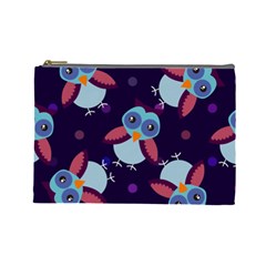 Owl-pattern-background Cosmetic Bag (large) by Grandong