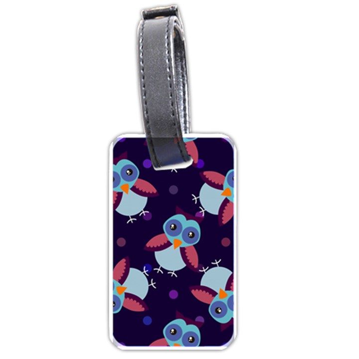 Owl-pattern-background Luggage Tag (one side)