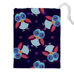 Owl-pattern-background Drawstring Pouch (5xl) by Grandong