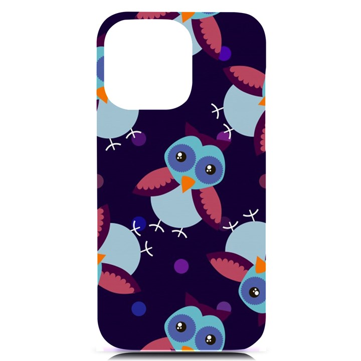 Owl-pattern-background iPhone 14 Pro Max Black UV Print Case