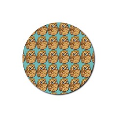 Owl Dreamcatcher Rubber Round Coaster (4 Pack) by Grandong