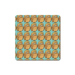 Owl-stars-pattern-background Square Magnet by Grandong