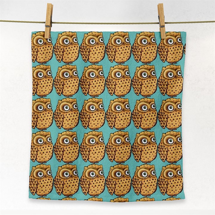 Owl-stars-pattern-background Face Towel