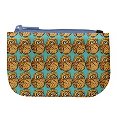 Owl-stars-pattern-background Large Coin Purse by Grandong