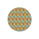 Owl-pattern-background Magnet 3  (Round) Front