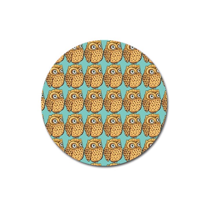 Owl-pattern-background Magnet 3  (Round)