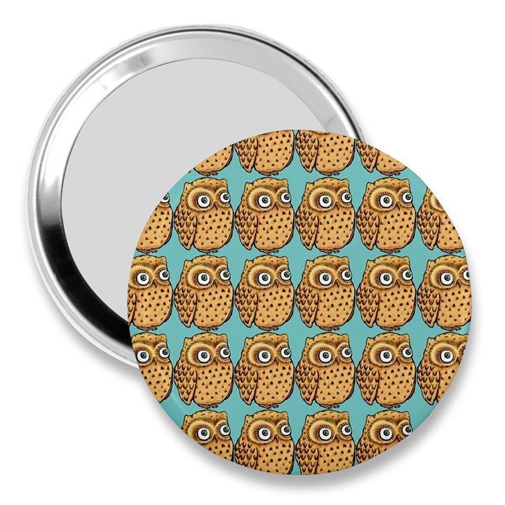 Owl Bird Cartoon 3  Handbag Mirrors