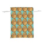 Owl-stars-pattern-background Lightweight Drawstring Pouch (M) Back