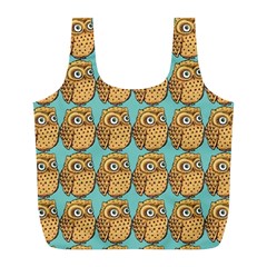 Owl Bird Full Print Recycle Bag (l) by Grandong