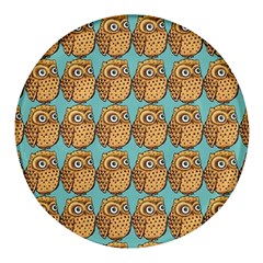 Owl Bird Round Glass Fridge Magnet (4 Pack) by Grandong