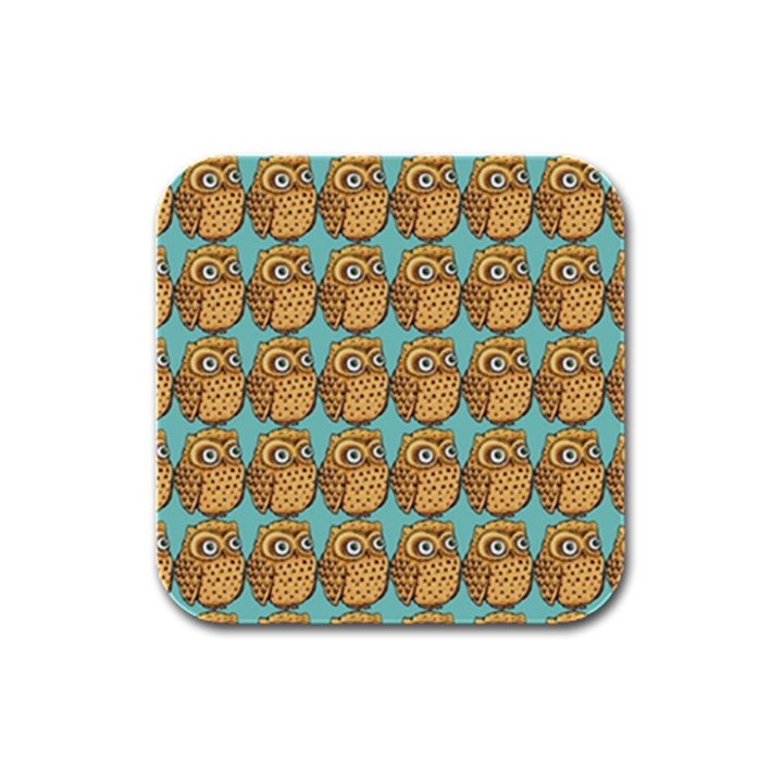 Owl Bird Pattern Rubber Square Coaster (4 pack)