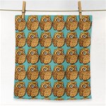 Owl Bird Pattern Face Towel Front