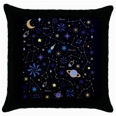 Starry Night  Space Constellations  Stars  Galaxy  Universe Graphic  Illustration Throw Pillow Case (black) by Grandong