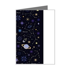 Starry Night  Space Constellations  Stars  Galaxy  Universe Graphic  Illustration Mini Greeting Card by Grandong