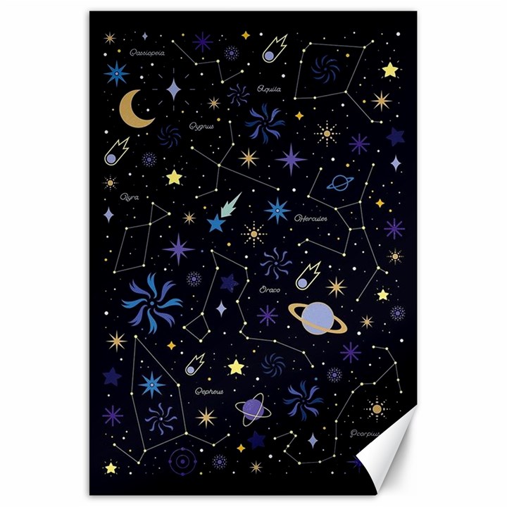 Starry Night  Space Constellations  Stars  Galaxy  Universe Graphic  Illustration Canvas 20  x 30 