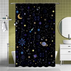 Starry Night  Space Constellations  Stars  Galaxy  Universe Graphic  Illustration Shower Curtain 48  X 72  (small)  by Grandong