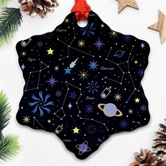 Starry Night  Space Constellations  Stars  Galaxy  Universe Graphic  Illustration Ornament (snowflake) by Grandong