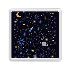 Starry Night  Space Constellations  Stars  Galaxy  Universe Graphic  Illustration Memory Card Reader (square) by Grandong