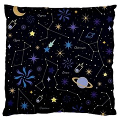 Starry Night  Space Constellations  Stars  Galaxy  Universe Graphic  Illustration Large Cushion Case (two Sides) by Grandong