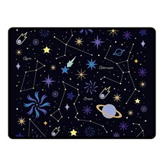 Starry Night  Space Constellations  Stars  Galaxy  Universe Graphic  Illustration Two Sides Fleece Blanket (small) by Grandong