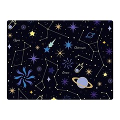 Starry Night  Space Constellations  Stars  Galaxy  Universe Graphic  Illustration Two Sides Premium Plush Fleece Blanket (mini) by Grandong