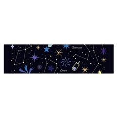 Starry Night  Space Constellations  Stars  Galaxy  Universe Graphic  Illustration Oblong Satin Scarf (16  X 60 ) by Grandong