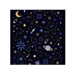 Starry Night  Space Constellations  Stars  Galaxy  Universe Graphic  Illustration Square Satin Scarf (30  X 30 ) by Grandong