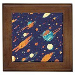 Space Galaxy Planet Universe Stars Night Fantasy Framed Tile by Grandong