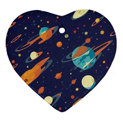 Space Galaxy Planet Universe Stars Night Fantasy Ornament (heart)